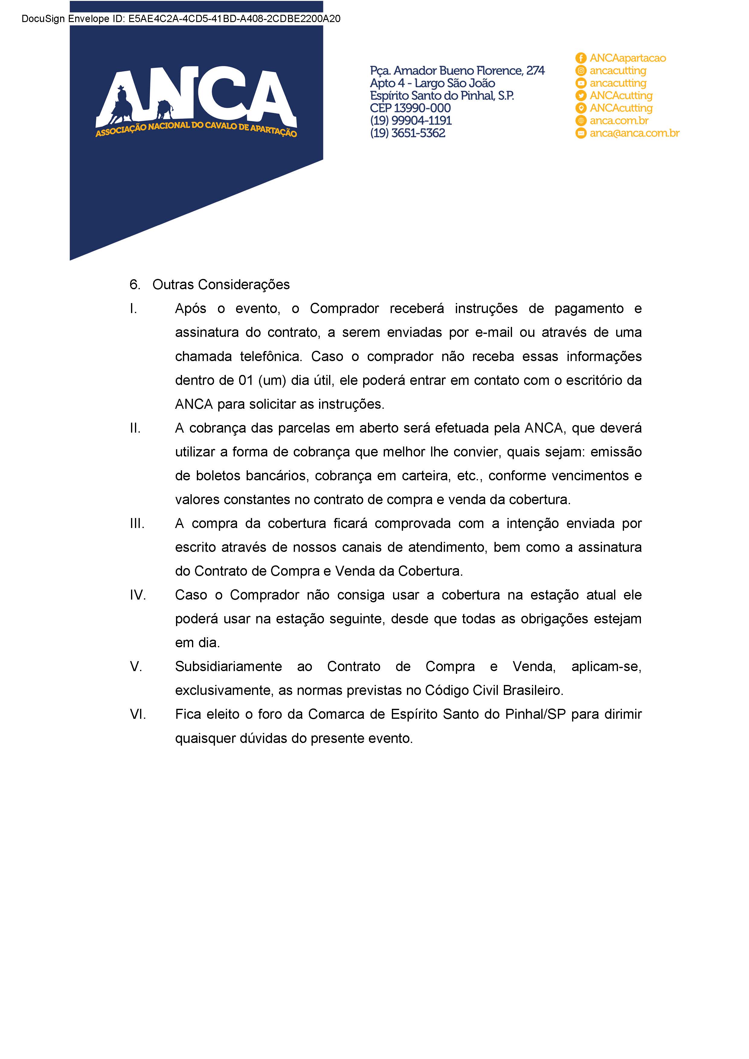 Regulamento - Vendas de Coberturas da ANCA 2022 (Oficial) Página 4